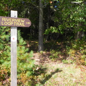 Riverview Loop Trail at the Smelt Brook Preserve. This trail was dedicated to Helen Winebaum in 2012.